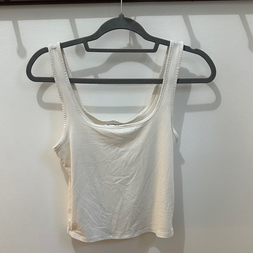 Olive + Oak Cropped White Tank